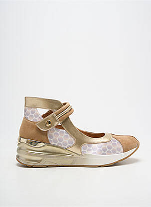 Botine/ghete țesătură satinată toc de 4 la 6 cm auriu FUGITIVE BY FRANCESCO ROSSI femme