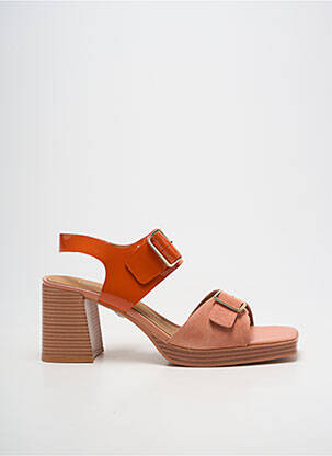Sandale/pantofi decupați material neted toc de 7 la 9 cm portocaliu FUGITIVE BY FRANCESCO ROSSI femme