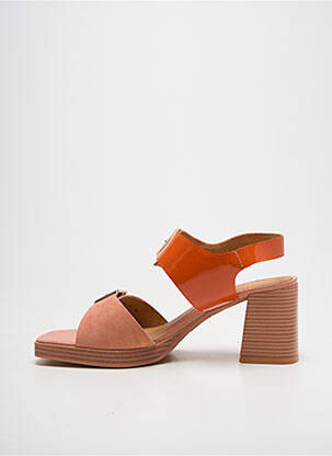 Sandale/pantofi decupați material neted toc de 7 la 9 cm portocaliu FUGITIVE BY FRANCESCO ROSSI femme