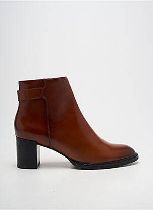 Botine/ghete țesătură satinată toc de 4 la 6 cm maro FUGITIVE BY FRANCESCO ROSSI femeie