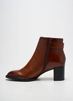 Botine/ghete țesătură satinată toc de 4 la 6 cm maro FUGITIVE BY FRANCESCO ROSSI femeie