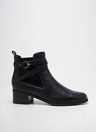 Botine/ghete țesătură satinată toc de 4 la 6 cm negru FUGITIVE BY FRANCESCO ROSSI femme