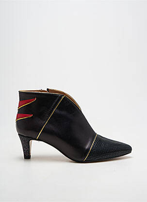 Botine/ghete țesătură satinată toc de 4 la 6 cm negru CRÉATIS femeie