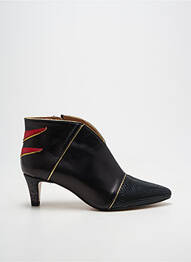 Botine/ghete țesătură satinată toc de 4 la 6 cm negru CRÉATIS femme