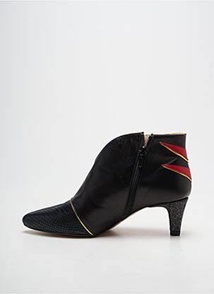 Botine/ghete țesătură satinată toc de 4 la 6 cm negru CRÉATIS femeie