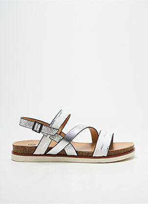 Sandale/pantofi decupați țesătură satinată toc plat până la 3 cm argintiu FUGITIVE BY FRANCESCO ROSSI femeie
