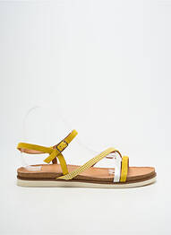 Sandale/pantofi decupați țesătură satinată toc plat până la 3 cm galben FUGITIVE BY FRANCESCO ROSSI femme