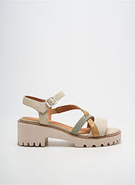 Sandale/pantofi decupați țesătură satinată toc de 4 la 6 cm bej FUGITIVE BY FRANCESCO ROSSI femme