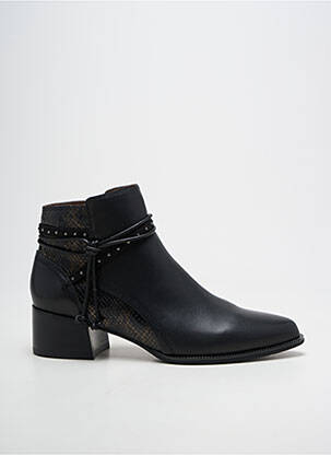 Botine/ghete țesătură satinată toc de 4 la 6 cm negru FUGITIVE BY FRANCESCO ROSSI femeie