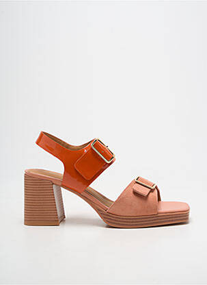 Sandale/pantofi decupați material neted toc de 7 la 9 cm portocaliu FUGITIVE BY FRANCESCO ROSSI femme