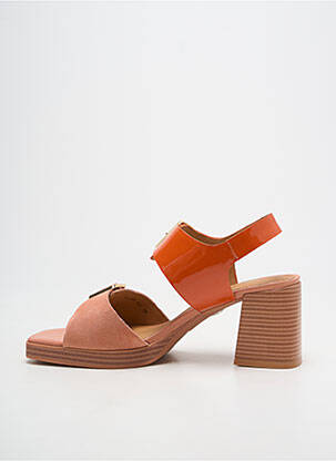Sandale/pantofi decupați material neted toc de 7 la 9 cm portocaliu FUGITIVE BY FRANCESCO ROSSI femme
