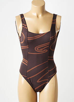 Costum de baie dintr-o singură piesă imprimeu fantezie sutiene maro ROSE POMME femeie