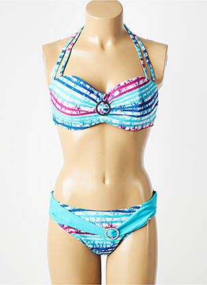 Costum de baie din două piese elasticitate top sutien modelat albastru ROSE POMME femeie