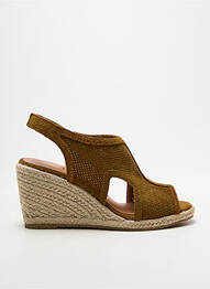 Espadrile vârf deschis toc de 7 la 9 cm maro EMILIE KARSTON femme
