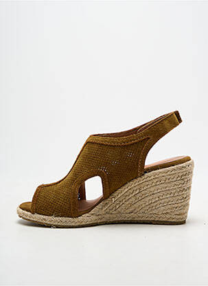 Espadrile vârf deschis toc de 7 la 9 cm maro EMILIE KARSTON femeie