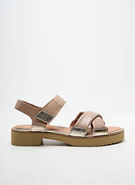 Sandale/pantofi decupați țesătură satinată toc de 4 la 6 cm auriu EMILIE KARSTON femme