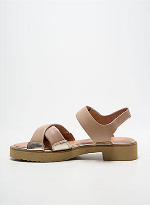 Sandale/pantofi decupați țesătură satinată toc de 4 la 6 cm auriu EMILIE KARSTON femme