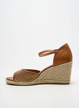 Espadrile închidere cu bride toc de 7 la 9 cm maro EMILIE KARSTON femeie