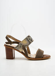 Sandale/pantofi decupați toc pătrat toc de 7 la 9 cm verde EMILIE KARSTON femme