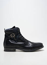 Botine/ghete țesătură satinată toc mic negru REDSKINS homme