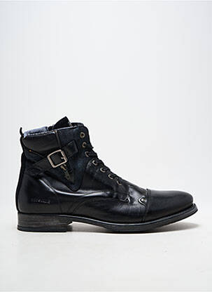 Botine/ghete țesătură satinată toc mic negru REDSKINS homme