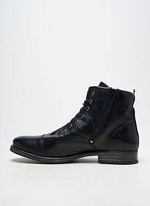 Botine/ghete țesătură satinată toc mic negru REDSKINS homme