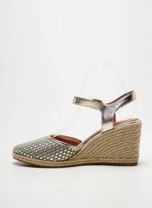 Espadrile țesătură satinată toc de 7 la 9 cm verde EMILIE KARSTON femeie