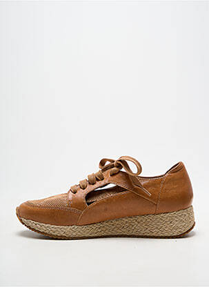 Espadrile țesătură satinată toc de 4 la 6 cm maro EMILIE KARSTON femeie
