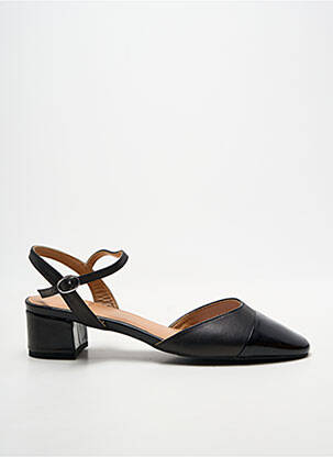 Sandale/pantofi decupați țesătură satinată toc de 4 la 6 cm negru EMILIE KARSTON femeie