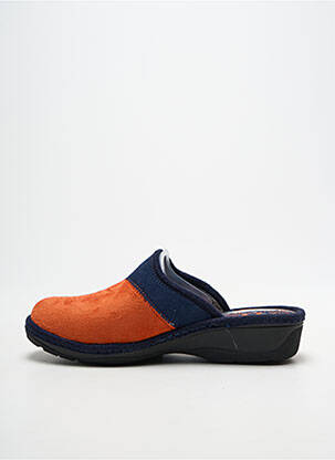 Papuci/pantofi de casă vârf rotund toc de 4 la 6 cm albastru FARGEOT femeie