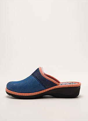Papuci/pantofi de casă vârf rotund toc de 4 la 6 cm albastru FARGEOT femme