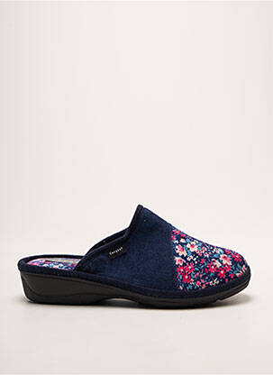 Papuci/pantofi de casă vârf rotund toc de 4 la 6 cm albastru FARGEOT femeie