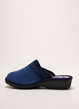 Papuci/pantofi de casă vârf rotund toc de 4 la 6 cm albastru FARGEOT femeie