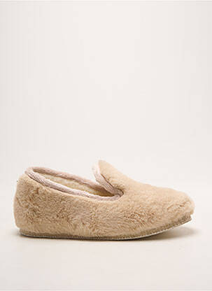 Papuci/pantofi de casă vârf rotund toc plat până la 3 cm bej CHAUSSE MOUTON femme