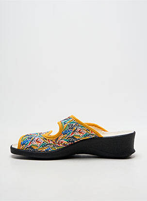 Papuci/pantofi de casă închidere cu arici toc de 4 la 6 cm galben FARGEOT femme