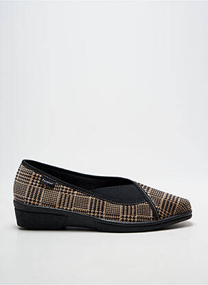 Papuci/pantofi de casă vârf rotund toc de 4 la 6 cm bej FARGEOT femeie