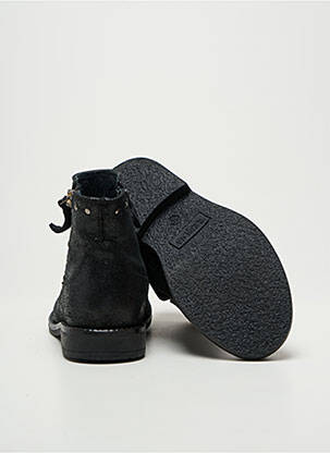 Botine/ghete țesătură satinată toc mic negru REQINS fată