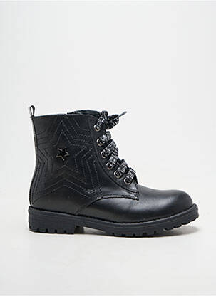 Botine/ghete țesătură satinată toc mic negru REQINS fată