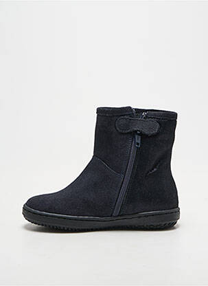 Botine/ghete țesătură satinată vârf rotund albastru REQINS fată