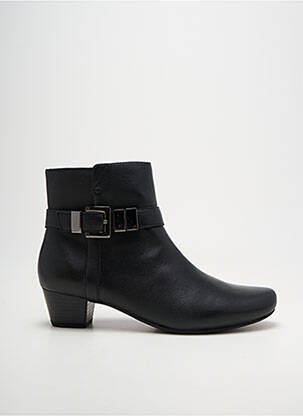 Botine/ghete țesătură satinată toc de 4 la 6 cm negru SWEET femeie