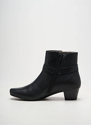 Botine/ghete țesătură satinată toc de 4 la 6 cm negru SWEET femeie
