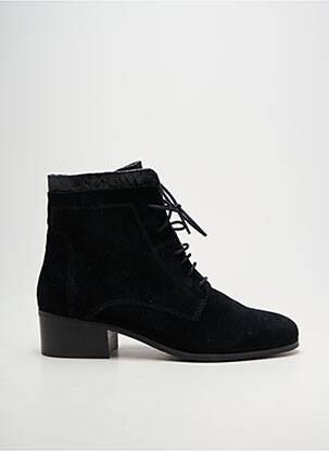 Botine/ghete țesătură satinată toc de 4 la 6 cm negru SWEET femeie