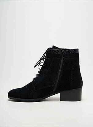 Botine/ghete țesătură satinată toc de 4 la 6 cm negru SWEET femeie