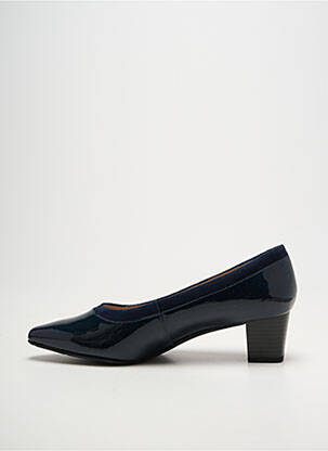 Pantofi cu toc material neted toc de 4 la 6 cm albastru SWEET femeie