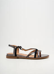 Sandale/pantofi decupați chiquet toc plat până la 3 cm argintiu EMILIE KARSTON femme