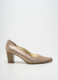 Pantofi cu toc țesătură satinată toc de 7 la 9 cm auriu SWEET femme
