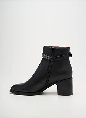Botine/ghete țesătură satinată toc de 4 la 6 cm negru MAM'ZELLE femeie