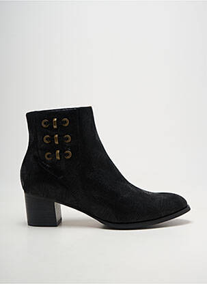 Botine/ghete țesătură satinată toc de 4 la 6 cm negru MAM'ZELLE femeie