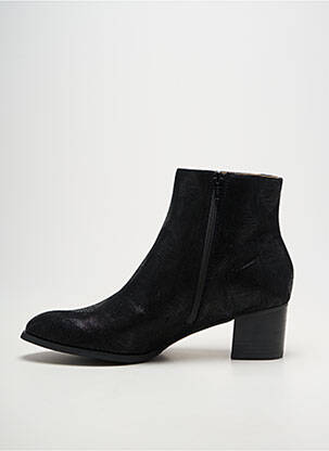 Botine/ghete țesătură satinată toc de 4 la 6 cm negru MAM'ZELLE femeie