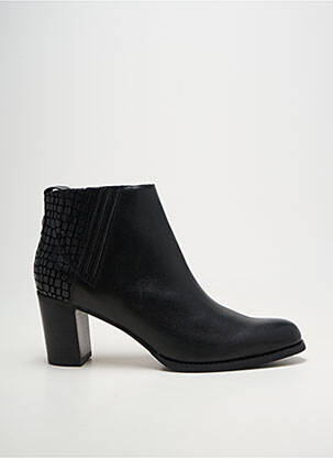 Botine/ghete țesătură satinată toc de 7 la 9 cm negru MAM'ZELLE femeie